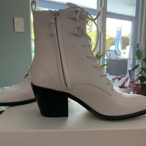 Diane Vin Furstenberg Dakota White Ankle Boots
